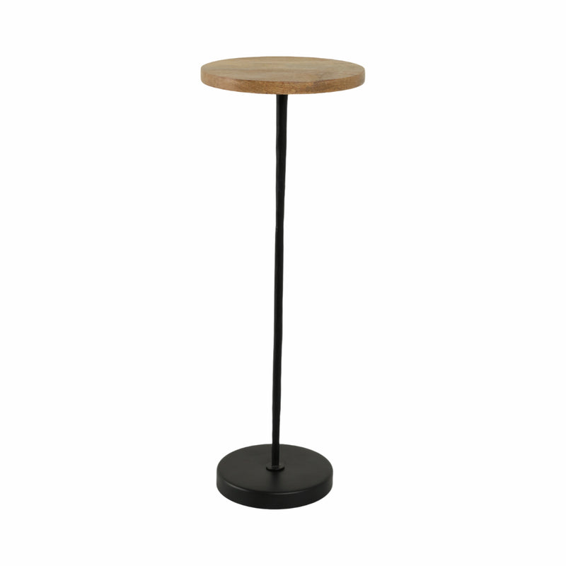 Metal/Wood, 21"H Drink Table, Brown/Black Kd