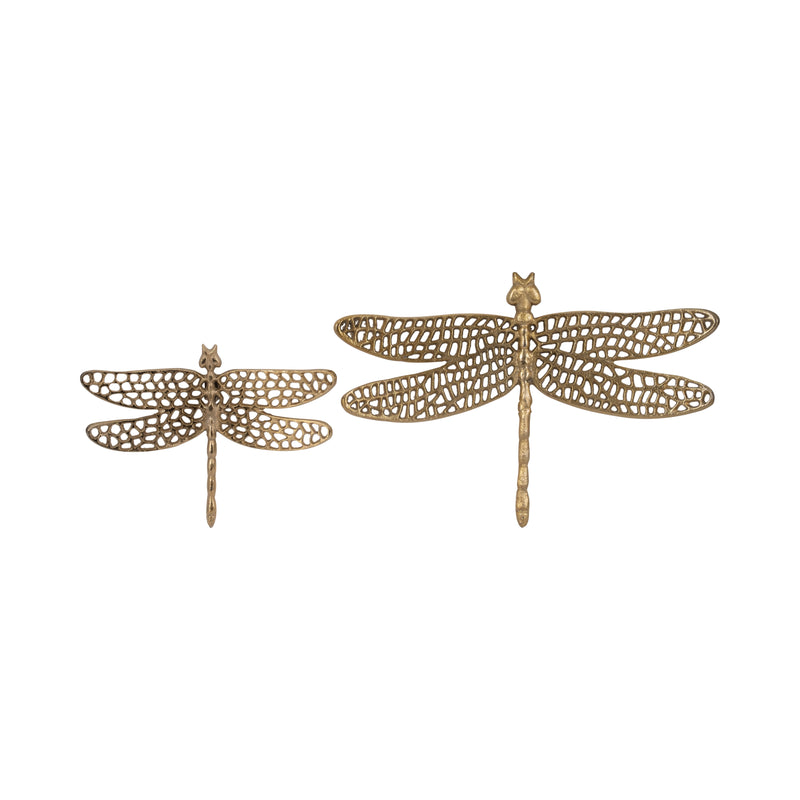 Metal, 14" Dragonfly W/ Cutouts , Gold