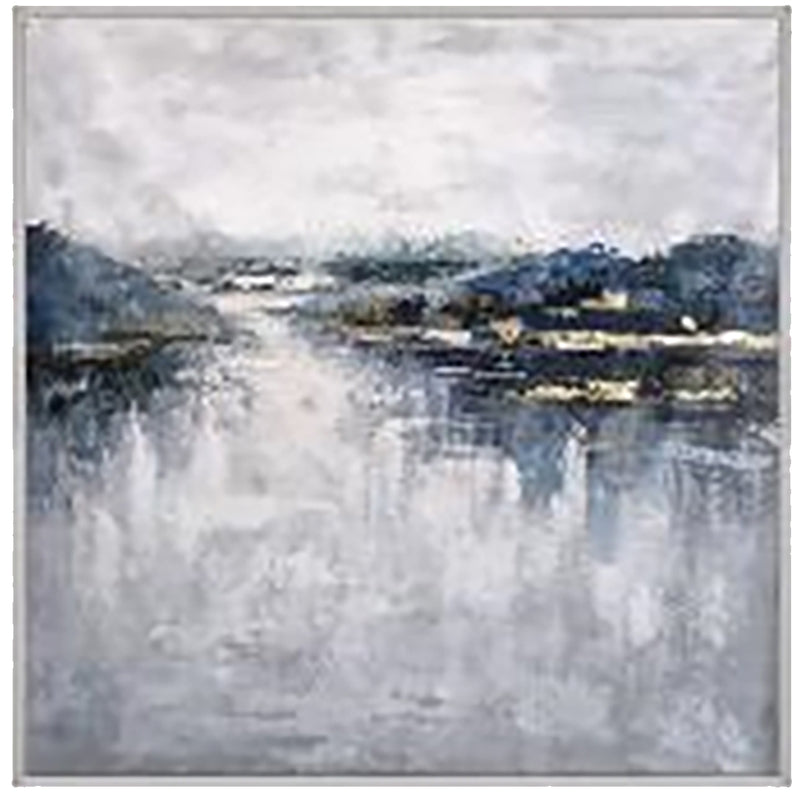 40X40 RIVER ON CANVAS, BLUE