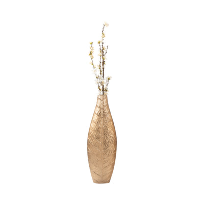 24" Craighton Small  Metal Leaf Vase, Gold