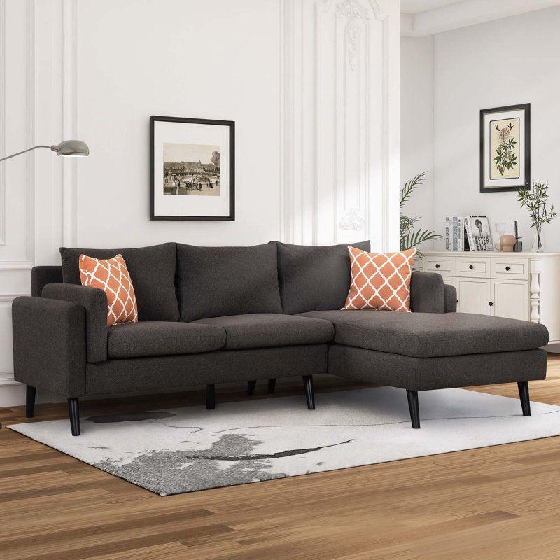 Modern Linen L-Shape Sofa - 270x150x85x85 cm - By Alhome