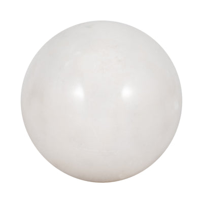 Marble, 4" Orb, White