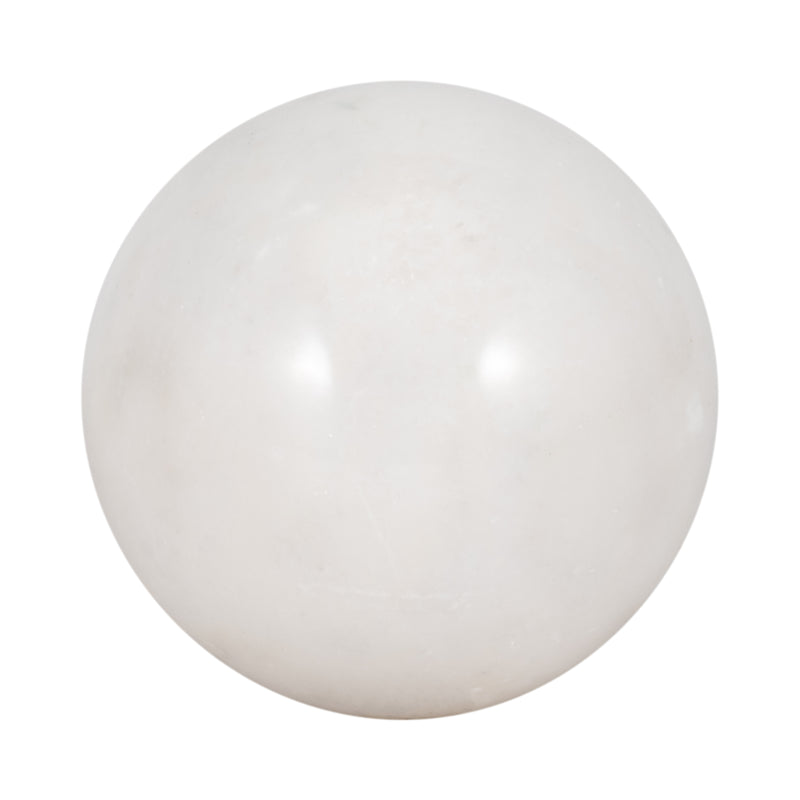 Marble, 4" Orb, White