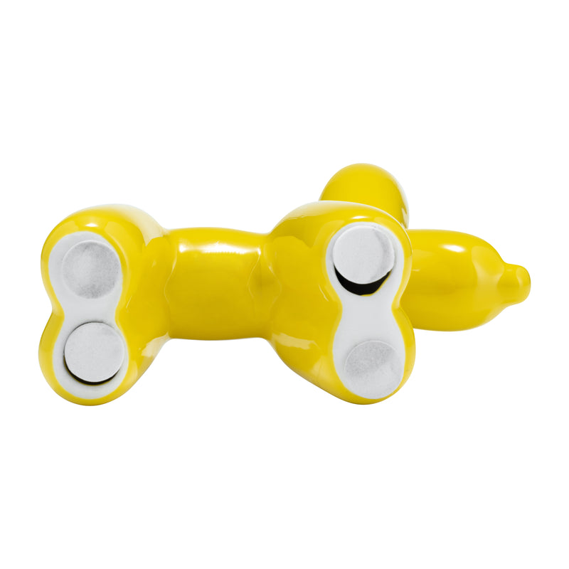 7"L BALLOON DOG ANIMAL, YELLOW