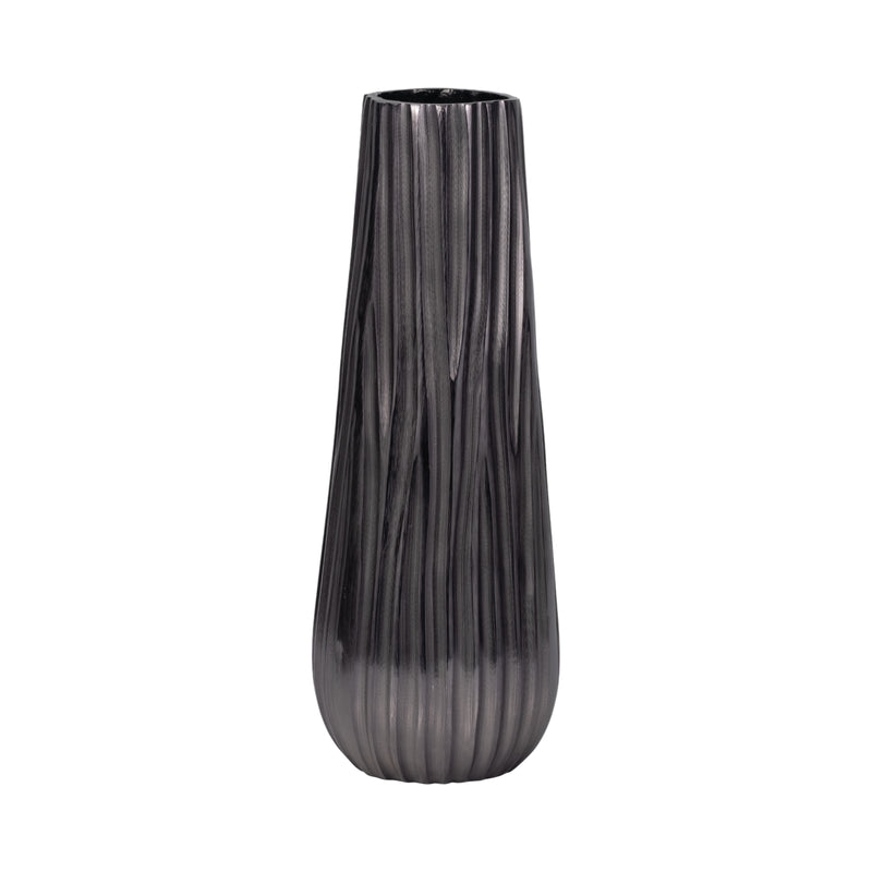 Metal 15" Jesson Small Graphite Vase