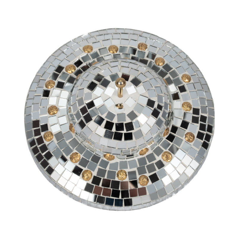 8" Mosaic Disco Spaceship, Silver