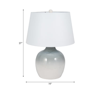 27" Reactive Finish Table Lamp, Blue/white