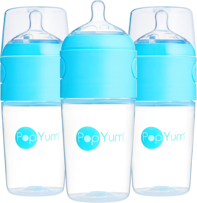 Pop Yum 3 PCS Pack Baby Feeding Bottle - 260 ml - Blue