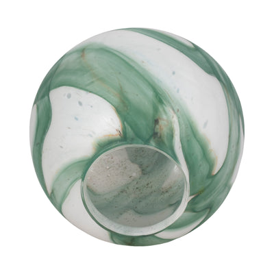 9" Ebb & Flow Vase, Green/clear