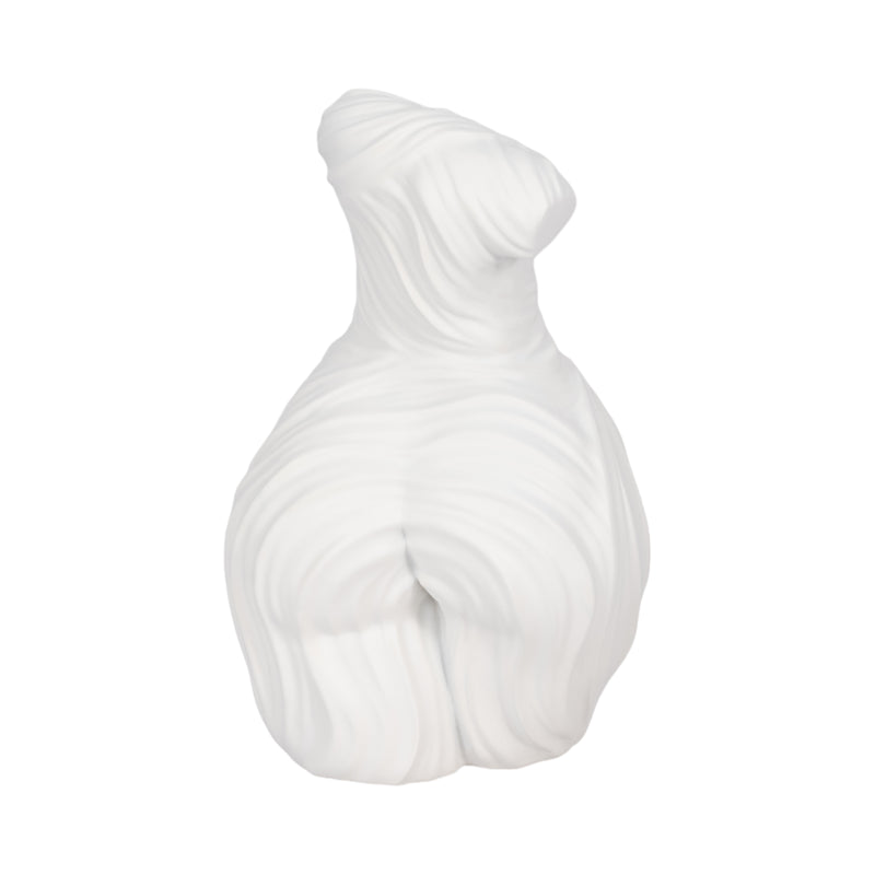 11" Curvy Ribbed Sculpture, White