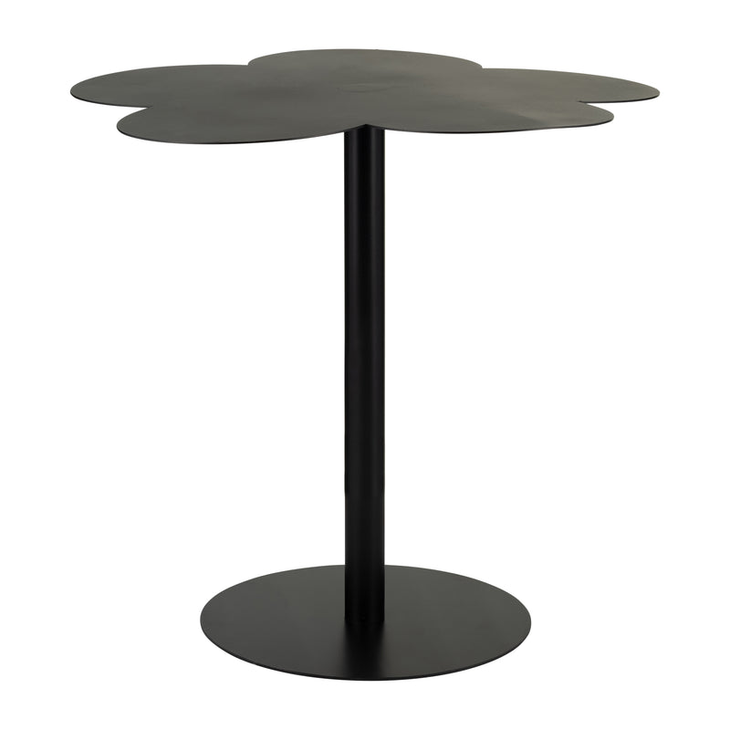 METAL, 22"DX21"H CLOVER SHAPED SIDE TABLE,BLACK KD