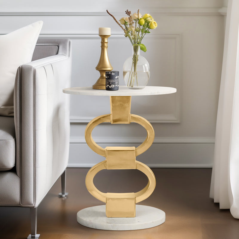 24" Dephine Gold Link Table