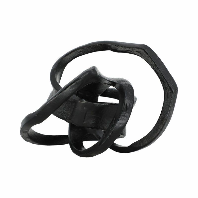 ALUMINUM KNOT SCULPTURE, 7", BLACK