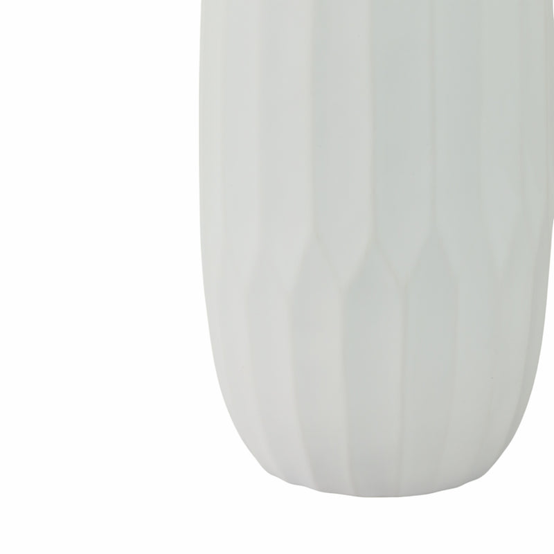 CERAMIC 14" VASE , WHITE