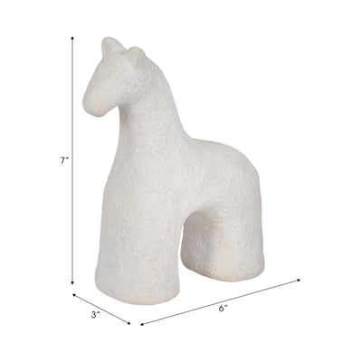 6" Textured Horse, White