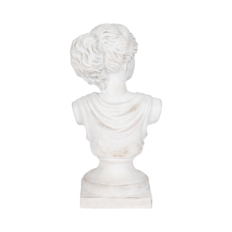 20" Venus Bust Distressed Resin, White