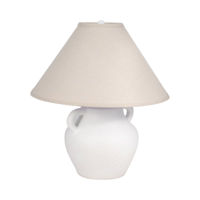 23" Textured Jug Table Lamp, White/grey