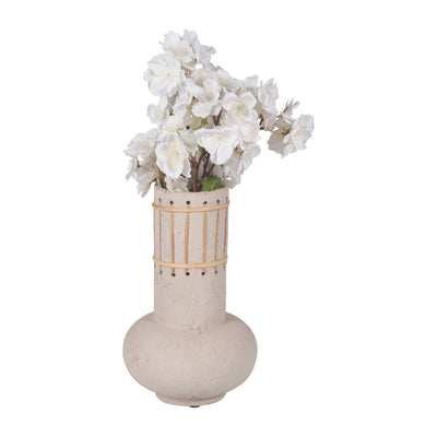 ECOMIX, 12" TOP WEAVE NOMAD VASE, IVORY