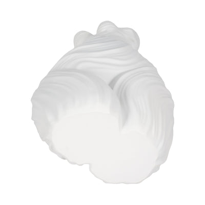 16" Curvy Ribbed Sculpture, White