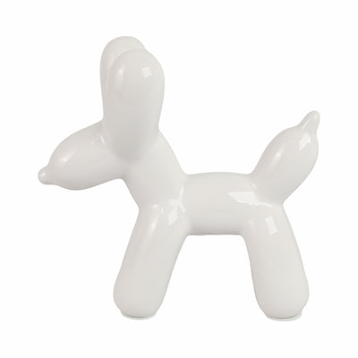 7"L BALLOON DOG ANIMAL, WHITE