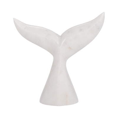 Marble, 7" Whale Tail, White