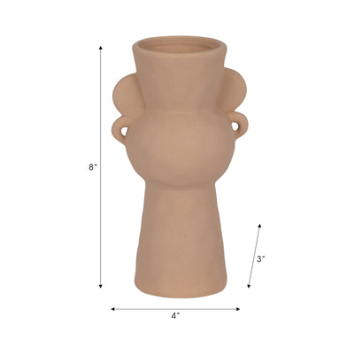 8" Rough Totem Bud Vase, Tan