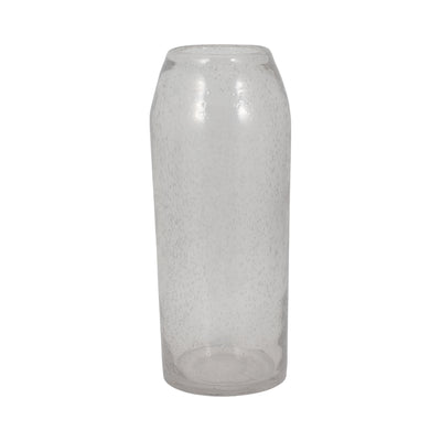 GLASS, 19" FLOOR VASE BUBBLE CLEAR