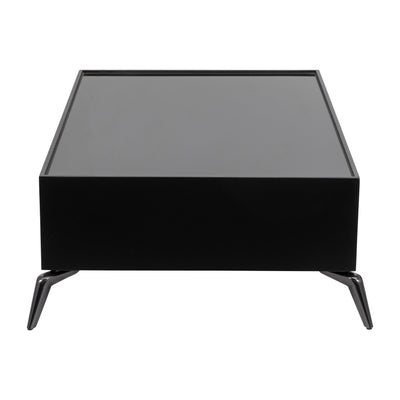 WOOD/GLASS, 47X16" COFFEE TABLE, BLK, KD