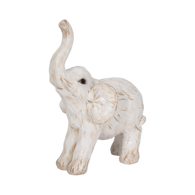 11" ELEPHANT FIGURINE , WHITE