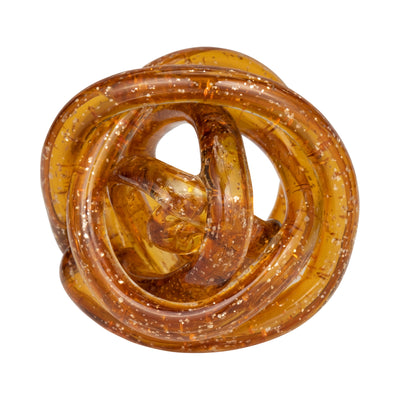 GLASS, 4" KNOT AMBER