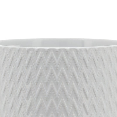 8" CHEVRON PLANTER W/ STAND, WHITE