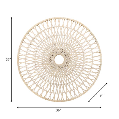 WICKER, 36", ROUND WALL ACCENT, NATURAL