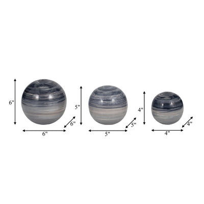 METAL, S/3 GALAZY ORBS, 2-TONE BLACK