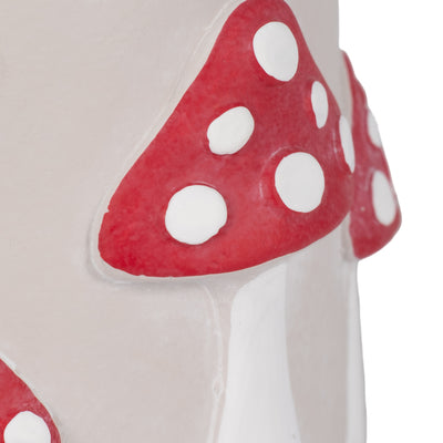 6" Magic Mushroom Applique Planter, Red/white