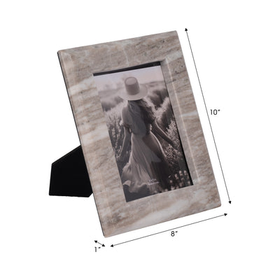 5x7 Curved Marble Photo Frame, Mocha