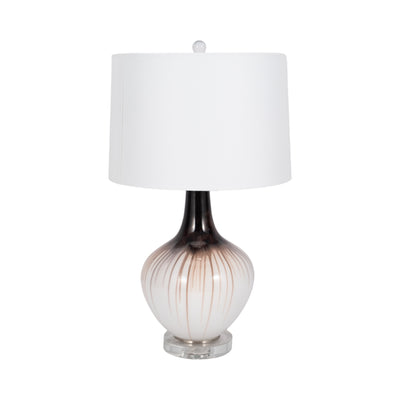 Glass 26" 2-tone Bottle Table Lamp, White