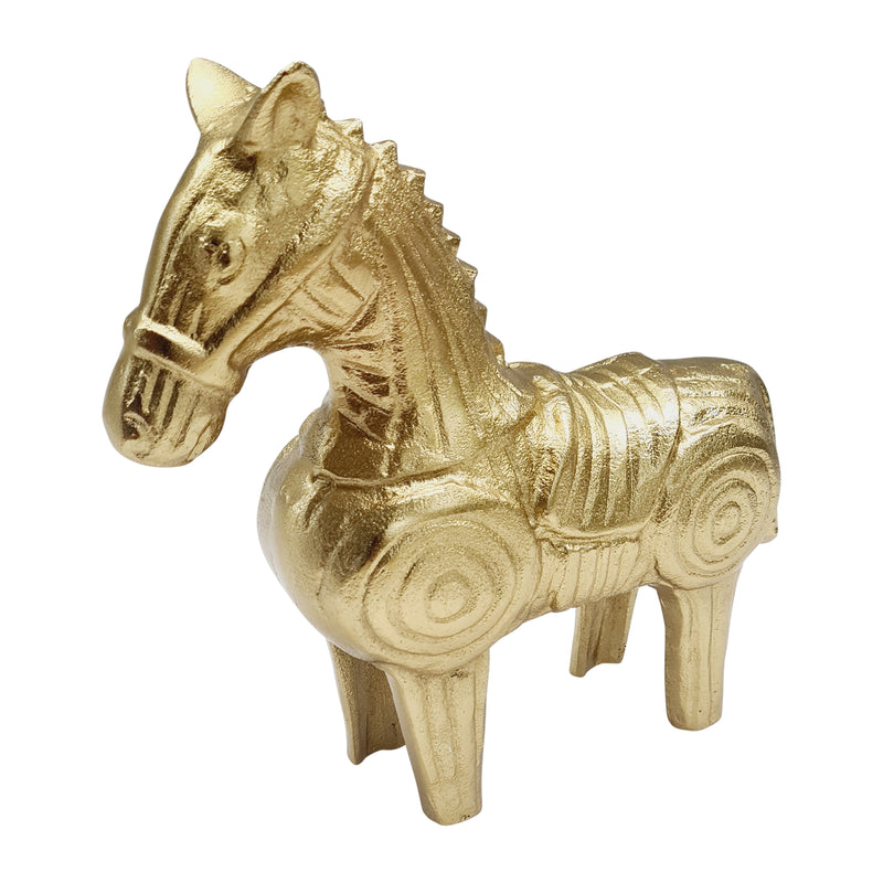 Metal, 9" Funky Horse, Gold