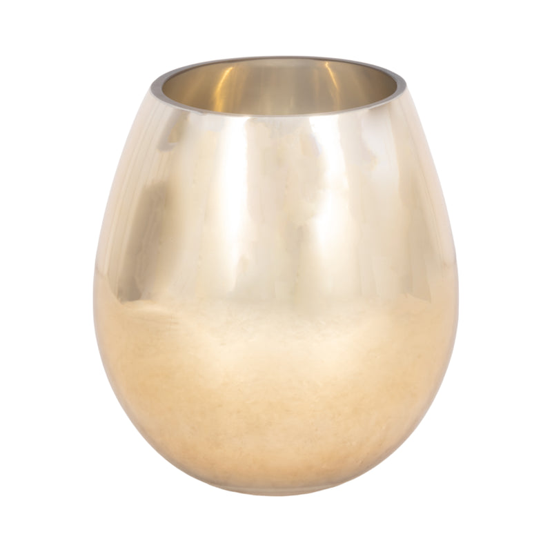 GLASS 8"H METALLIC VASE, GOLD