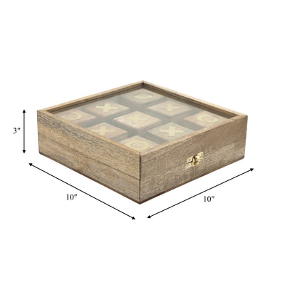 WOOD, 10x10 TIC TAC TOE, NATURAL