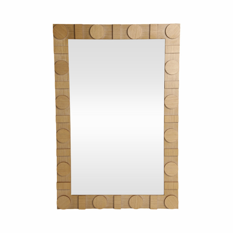 24x36 Rectangle Mirror W/ Circle Details, Natural