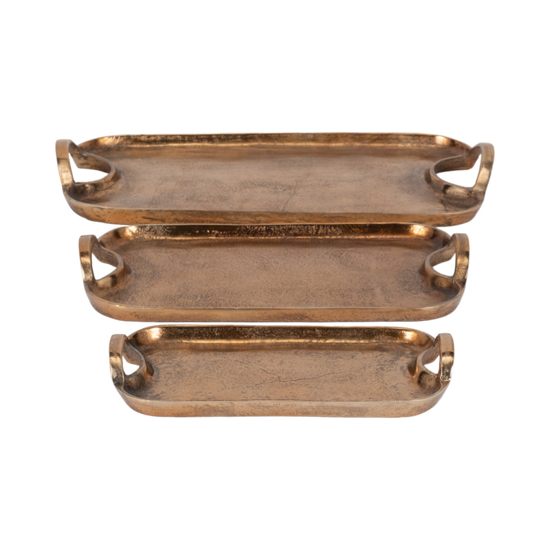 S/3 15/19/23" Darcy Trays, Bronze