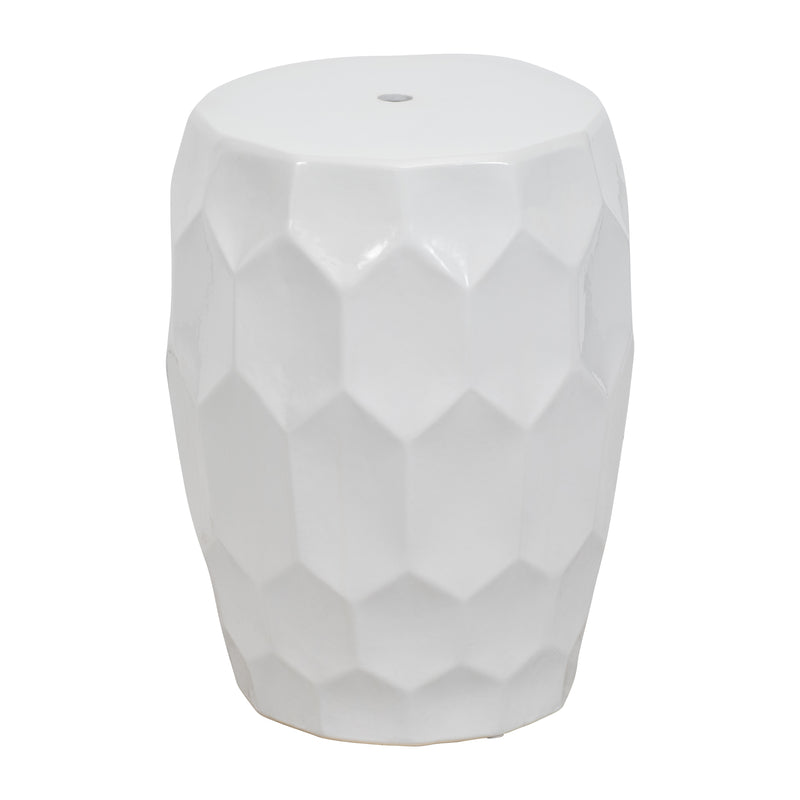 Cer,, 18" Beehive Stool, White