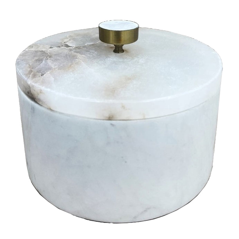 8" Vero Large Alabaster And Marble Box