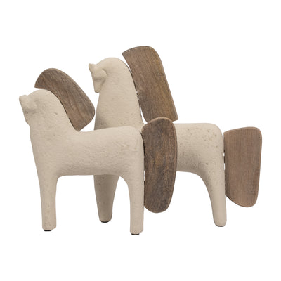 Ecomix, 12" Horse Deco, Ivory