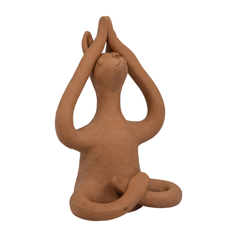 TERRACOTTA, 10" SALUTATION YOGA BUNNY, NATURAL