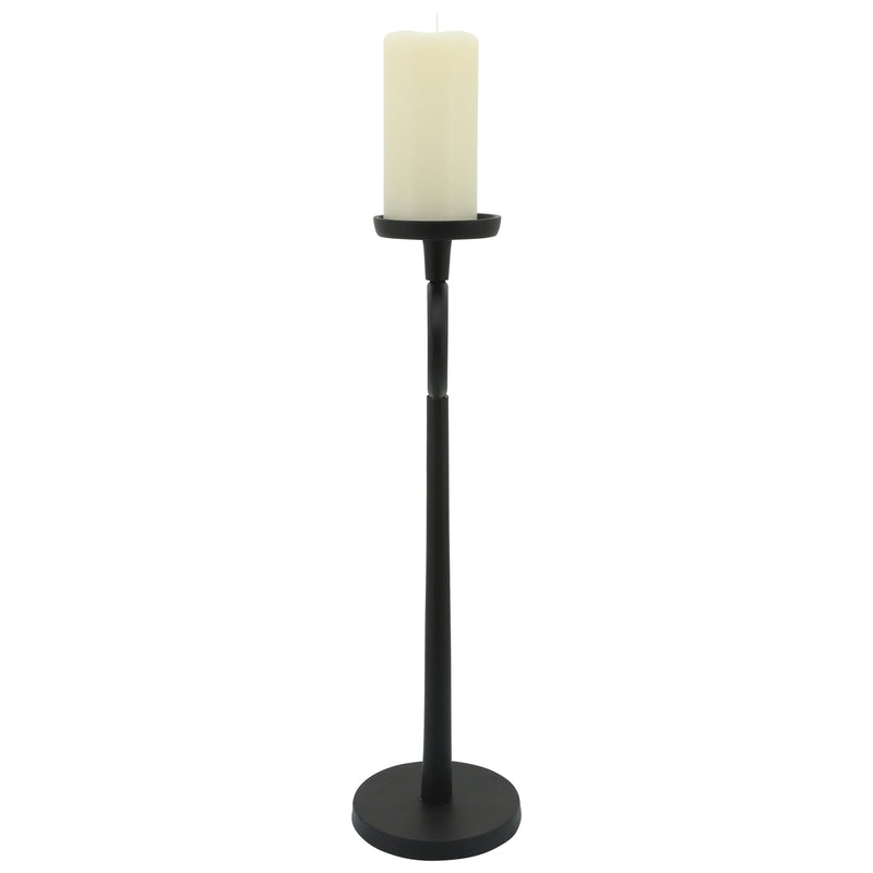 21"H METAL CANDLE HOLDER, BLACK