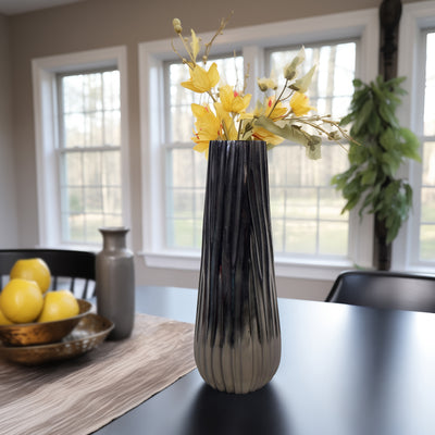 Metal 15" Jesson Small Graphite Vase