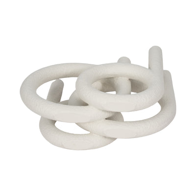 15" Looped 4-taper Candleholder, White