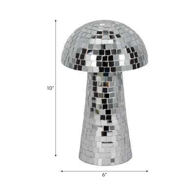 10" Mosaic Mushroom, Silver