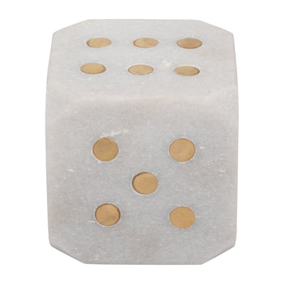 Marble, 4" Dice, White